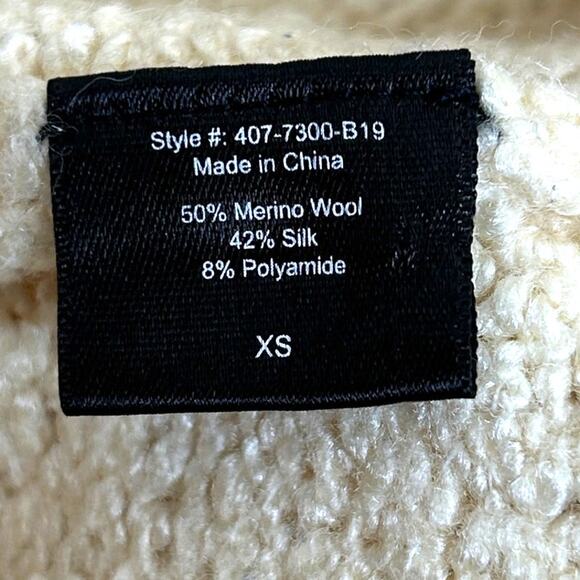 JENNI KAYNE Duster Cardigan Sweater Coat SZ XS Cream Wool Silk Blend Minimalist - Picture 4 of 5